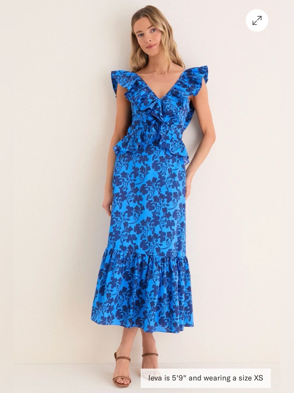 HYACINTH HOUSE Navy & Cornflower Blue Vines Amelia Maxi Dress